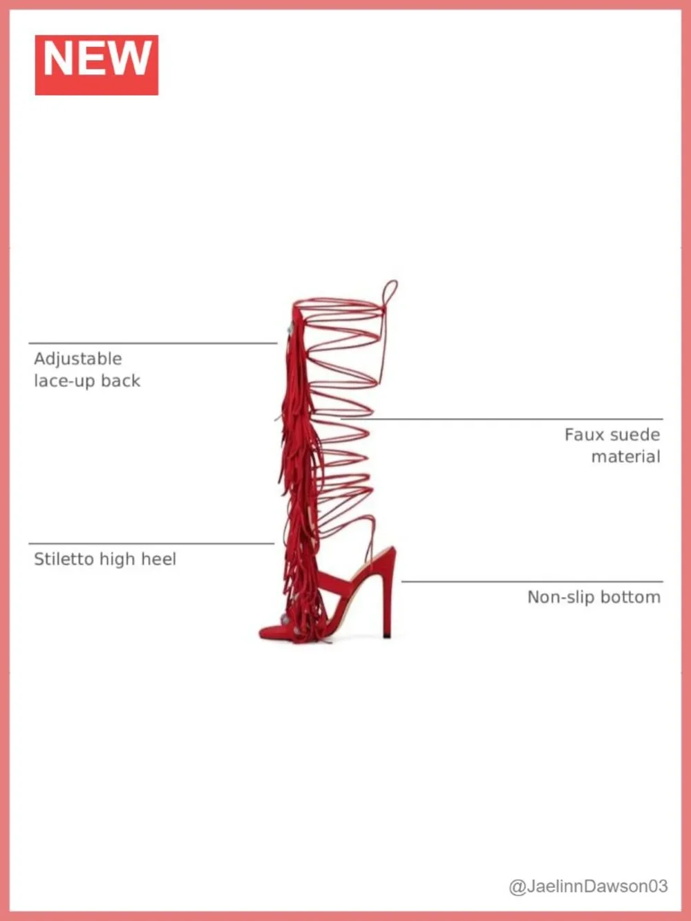 Faux Suede Gladiator Heeled Sandals Open Toe Lace Up Strappy Tassel High Heels